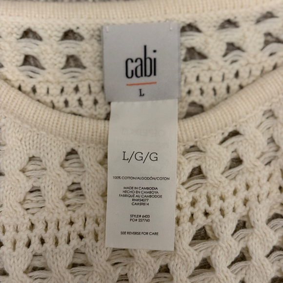 CAbi Paradise Cover-Up #6433 Off White Swim Cover-Up Size L EUC - Picture 7 of 10